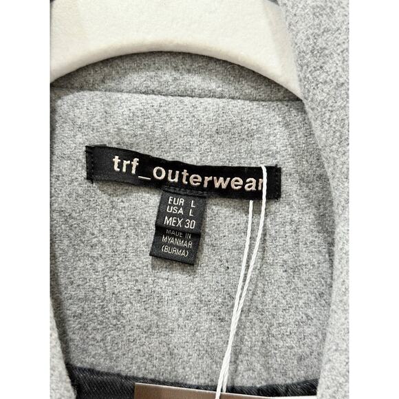Zara TRF Outerwear Double-Breasted Mid-Length Overcoat Gray Women's Size Large - Picture 5 of 6